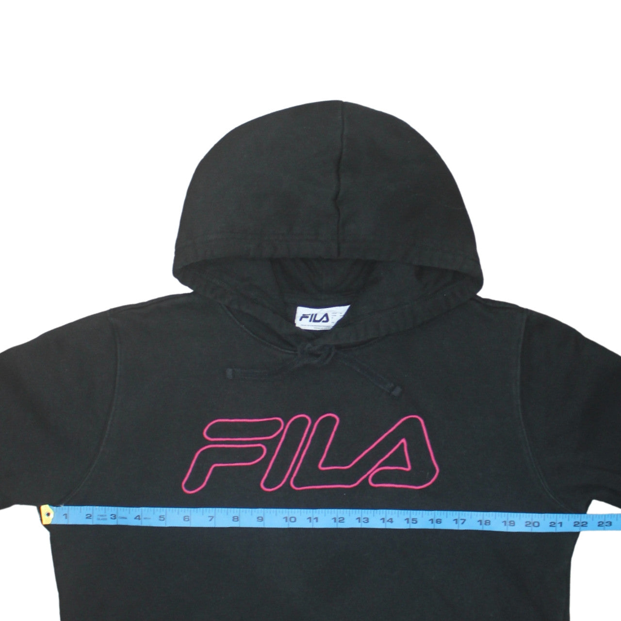 Fila Men's Black Pullover Hoodie M Logo Sports Fleece Sweatshirt