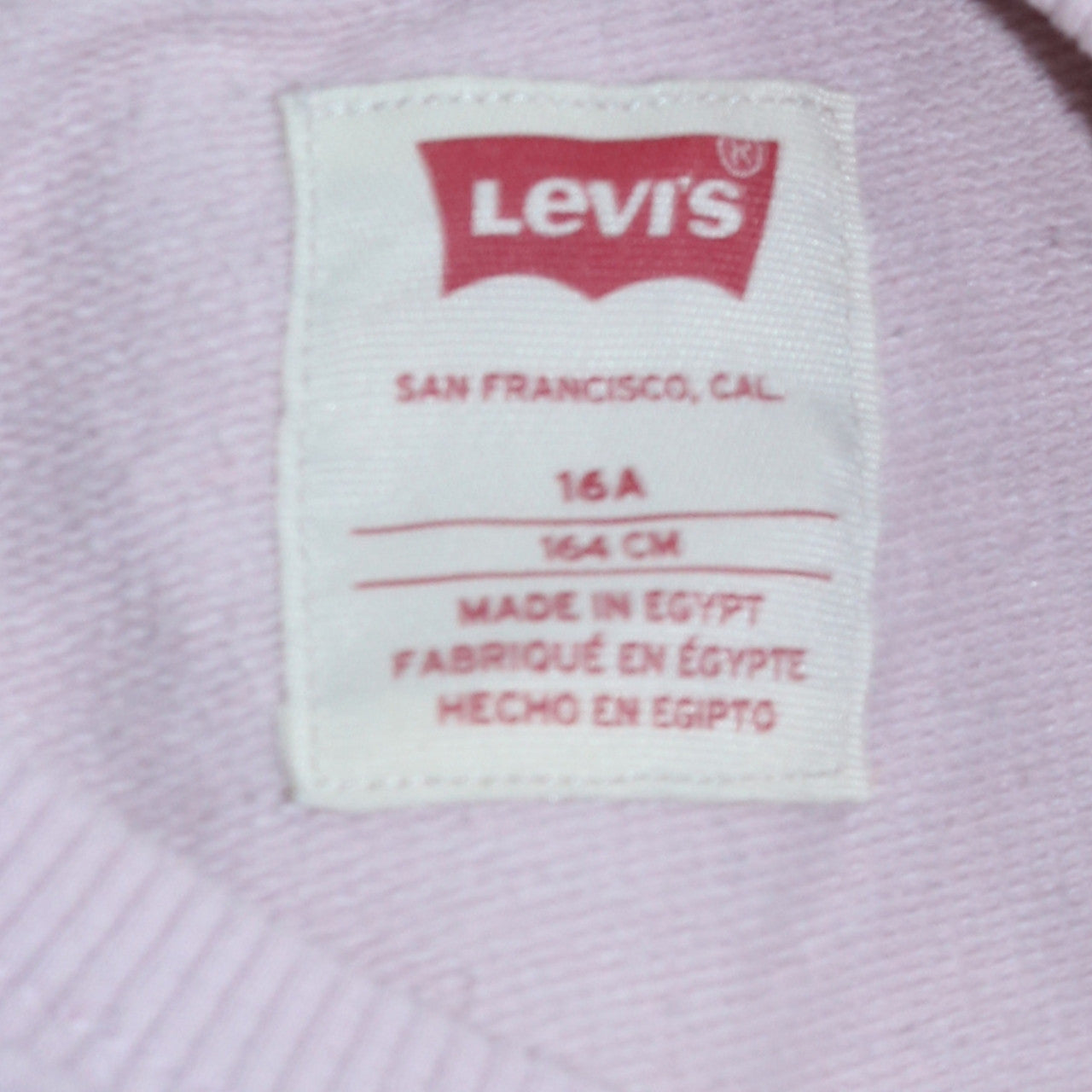Levi's Womens Pink Logo Crew Neck Sweatshirt Size 16A