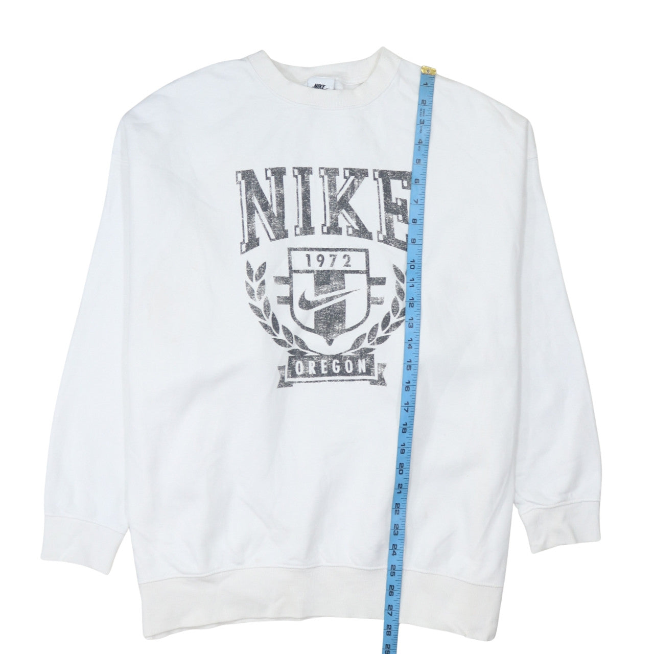 Nike Women White Pullover Sweatshirt S Crew Neck Oregon Print