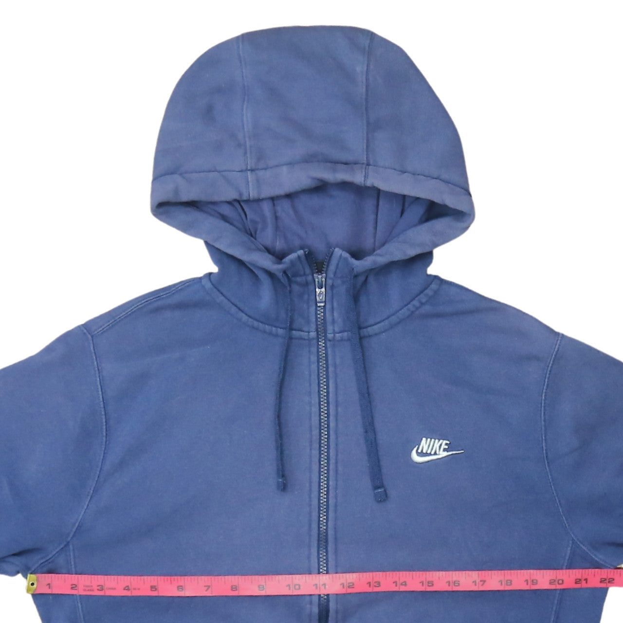 Nike Men's Blue Full Zip Hoodie Small Cotton Blend Classic Style