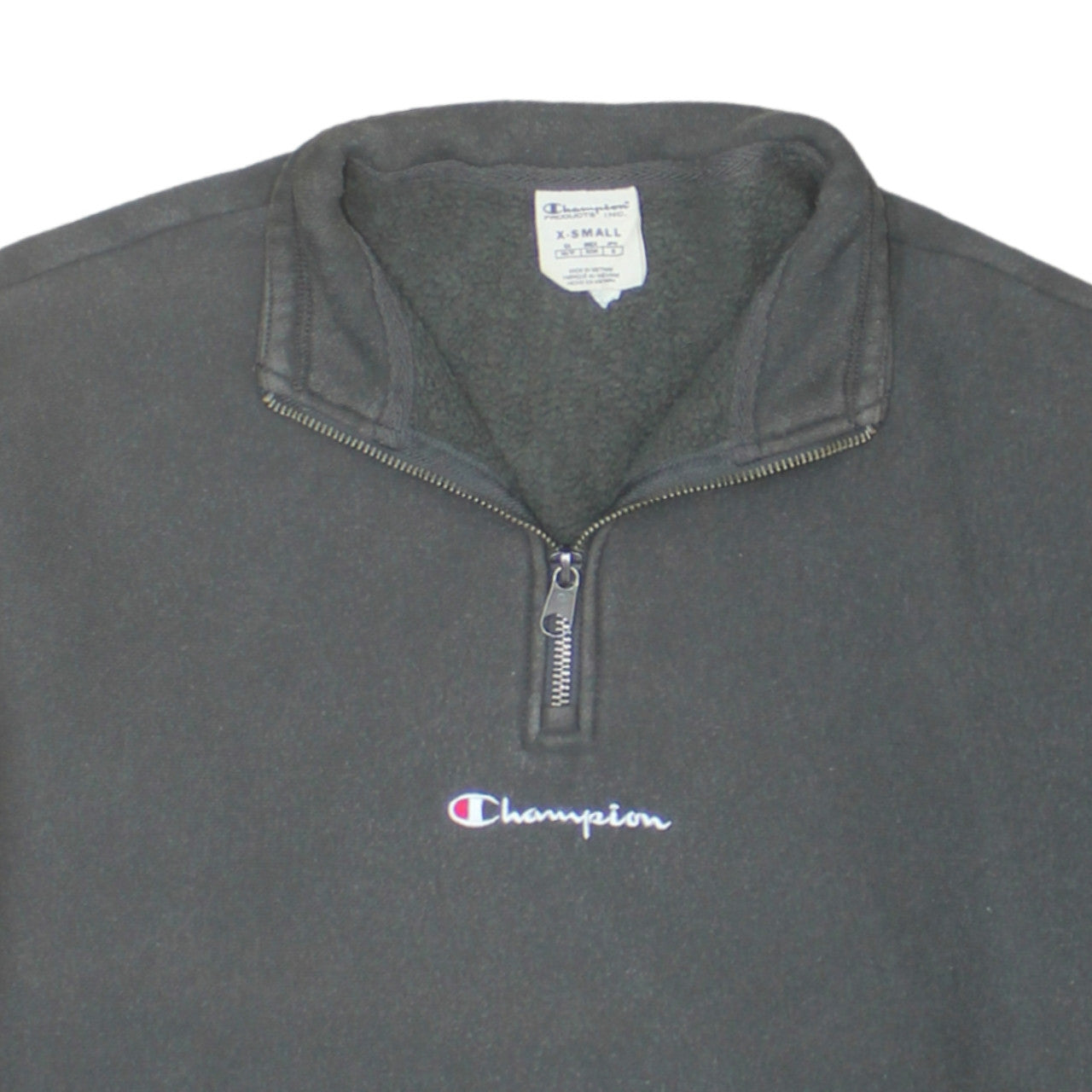 Champion Women’s Black XS 1/4 Zip Pullover Sweatshirt Cotton Blend