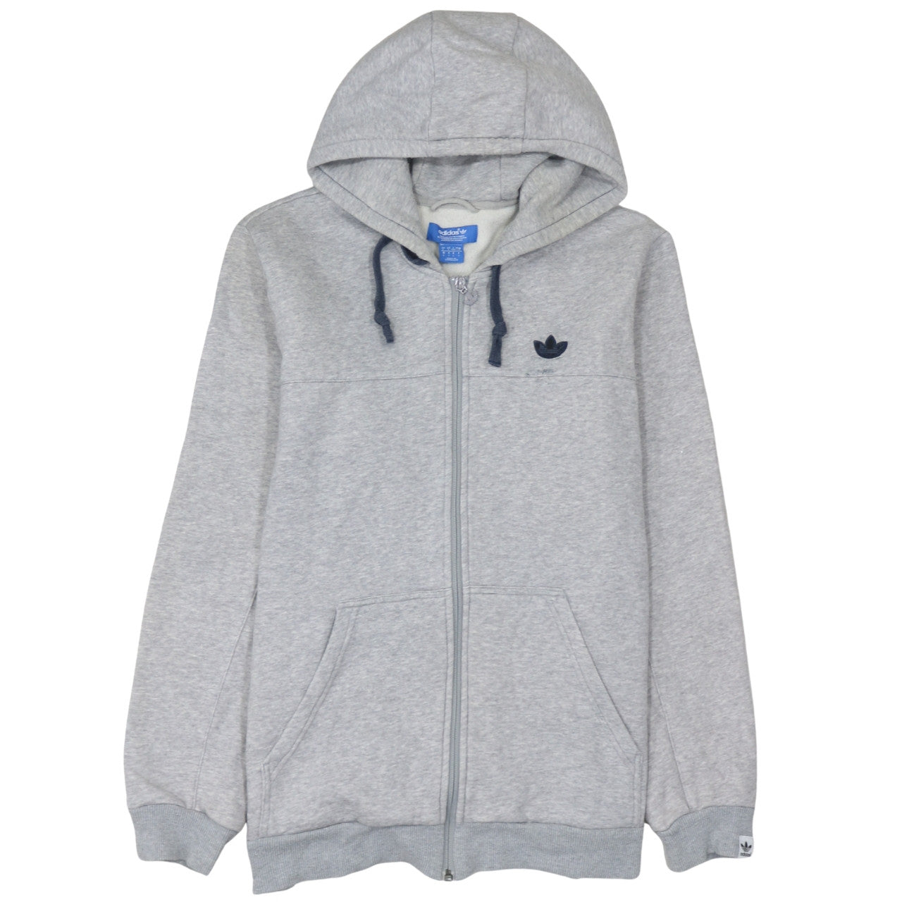 Adidas Men's Grey Full Zip Hoodie Size L Regular Fit Sportswear