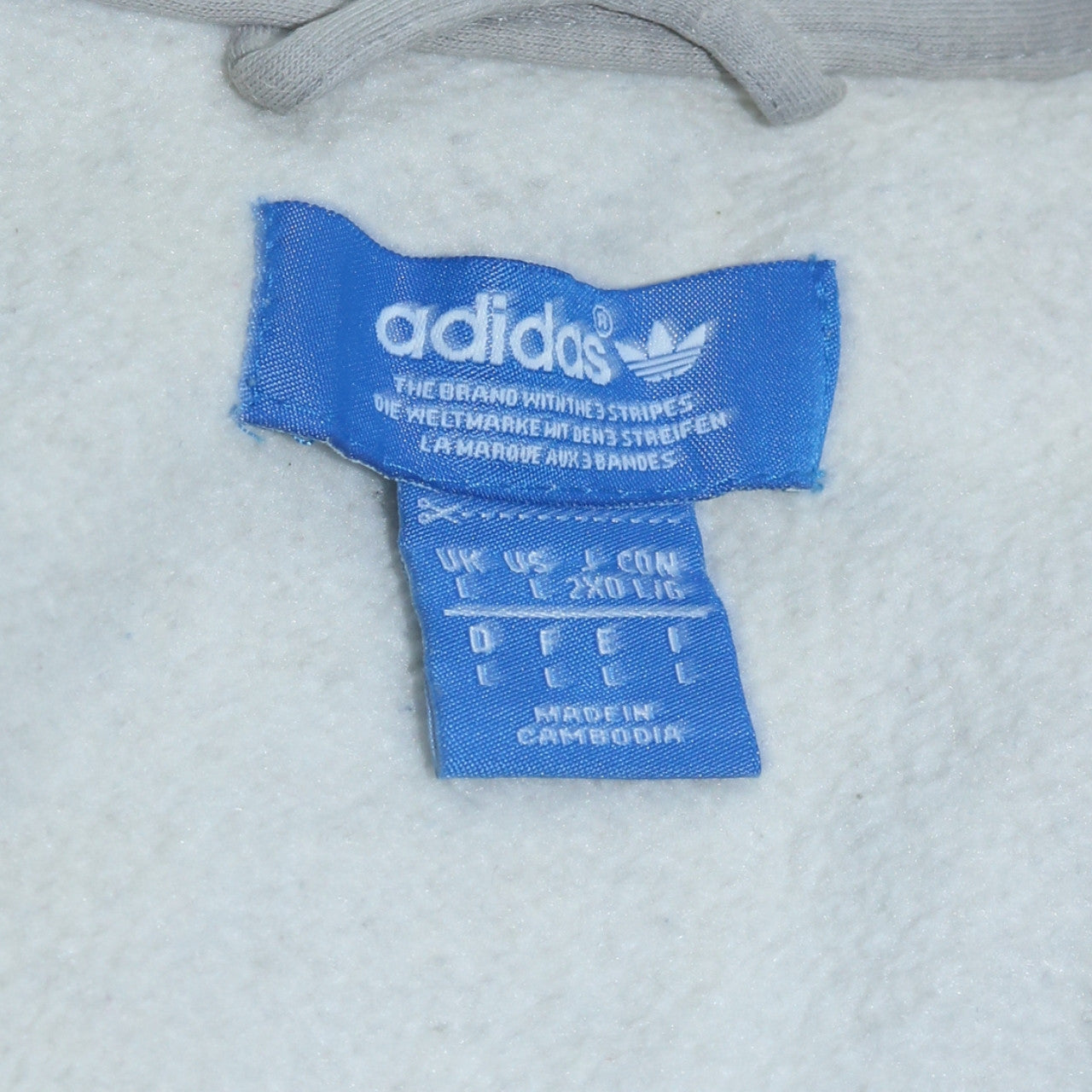 Adidas Men's Grey Full Zip Hoodie Size L Regular Fit Sportswear