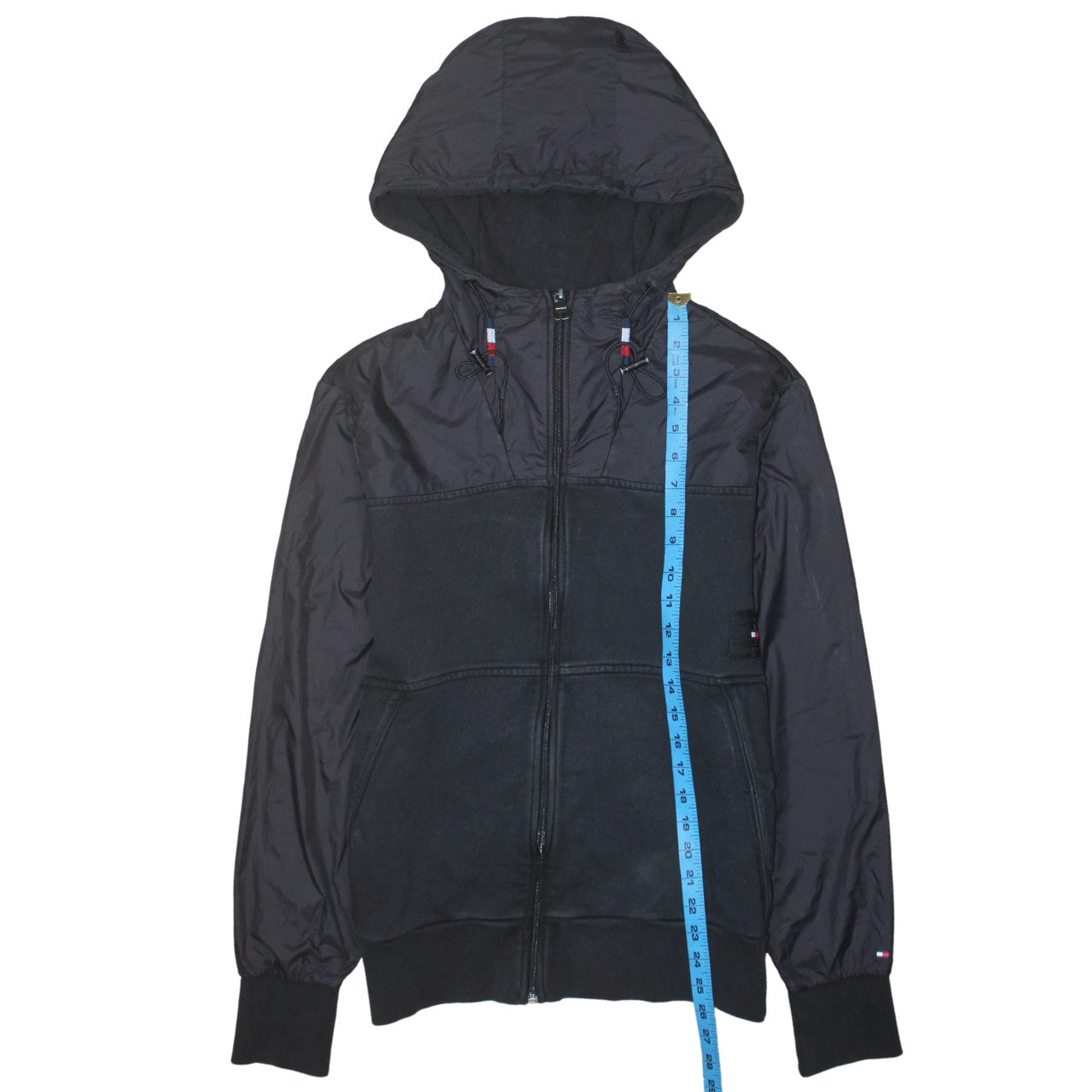 Tommy Hilfiger Men's Black Full Zip Hoodie S Cotton Jersey