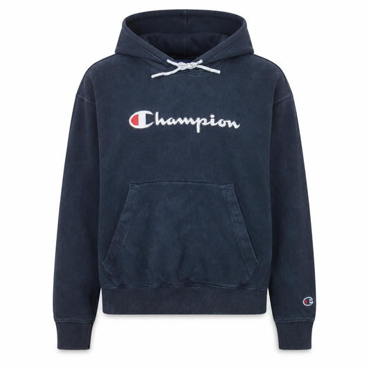 Champion Womens Navy Small Pullover Hoodie 100% Cotton Logo Front