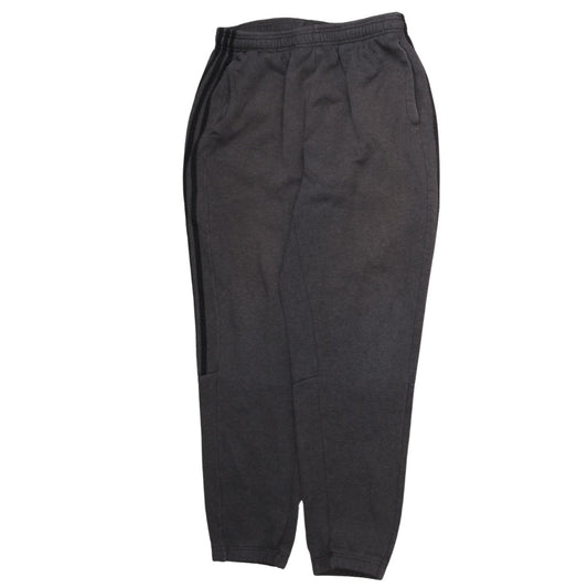 Adidas Men's Black L Fleece Jogger Sweatpants with Side Stripes