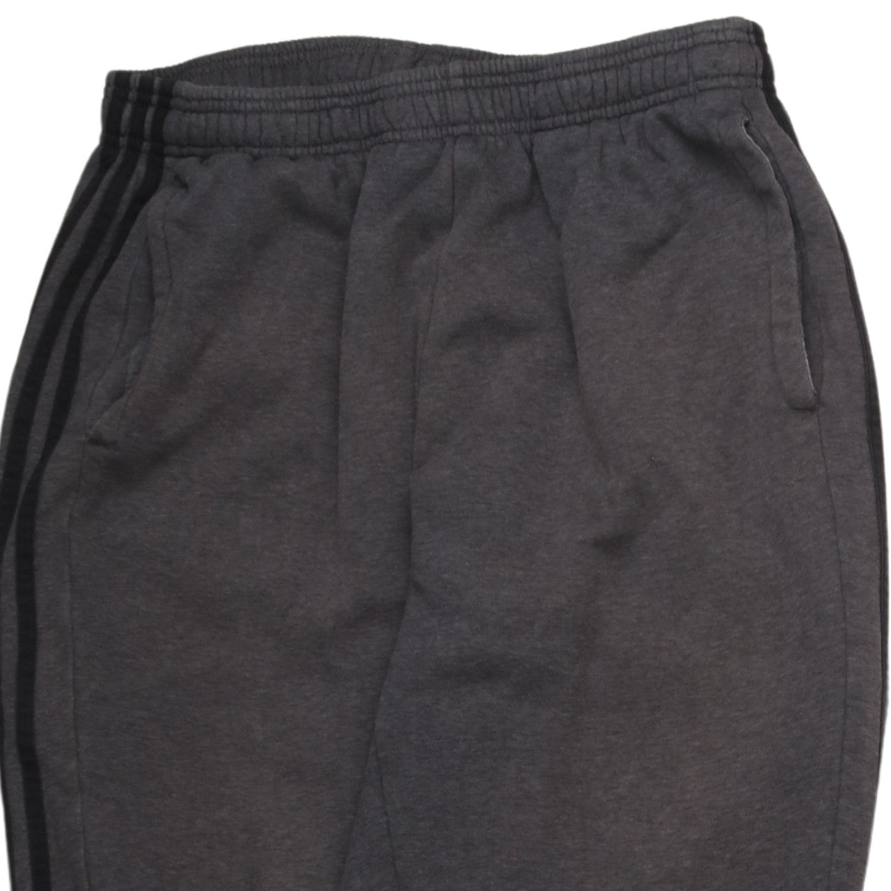 Adidas Men's Black L Fleece Jogger Sweatpants with Side Stripes