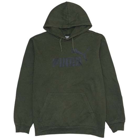 Puma Men's Green Pullover Hoodie L Logo Graphic Sportswear