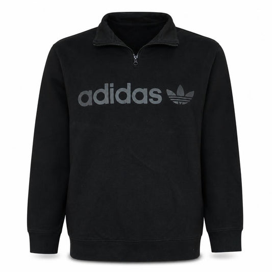 Adidas Men's Black 1/4 Zip Logo Sweatshirt Size S