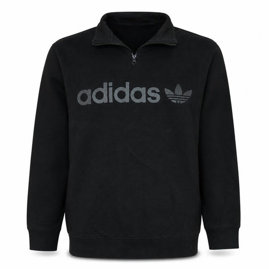 Adidas Men's Black 1/4 Zip Logo Sweatshirt Size S