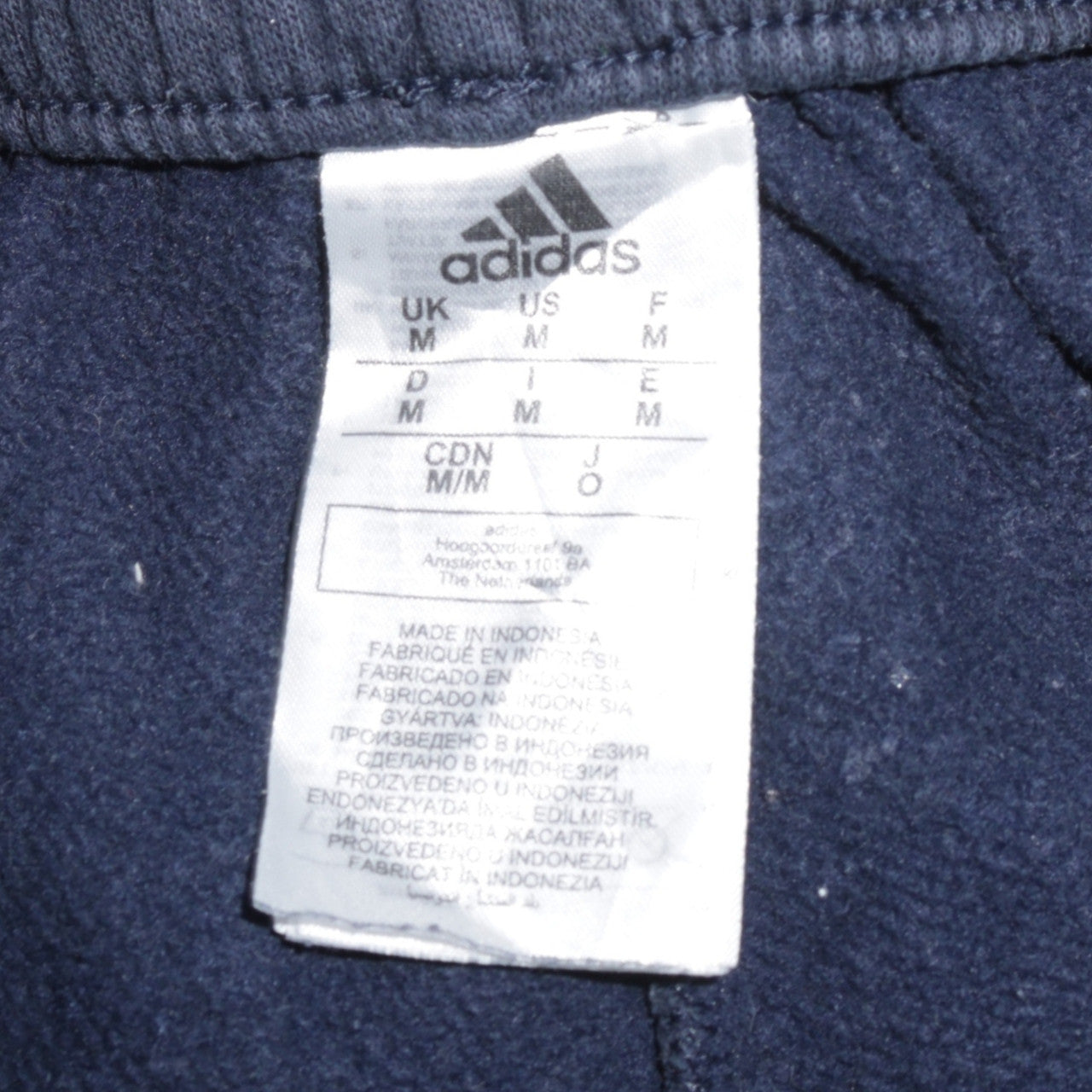 Adidas Men's Blue Medium Track Pants Fleece Elastic Waist