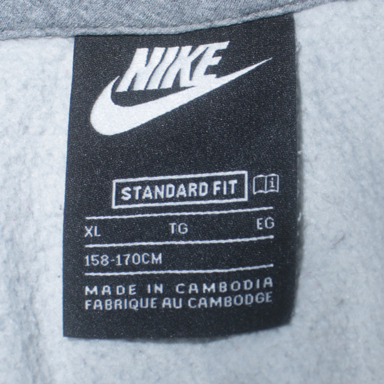 Nike Boys Grey Pullover Hoodie XL 158-170cm Standard Fit Logo Sweatshirt