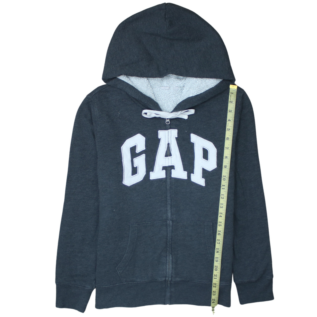 GAP Men's Grey Full Zip Fleece Lined Hoodie L