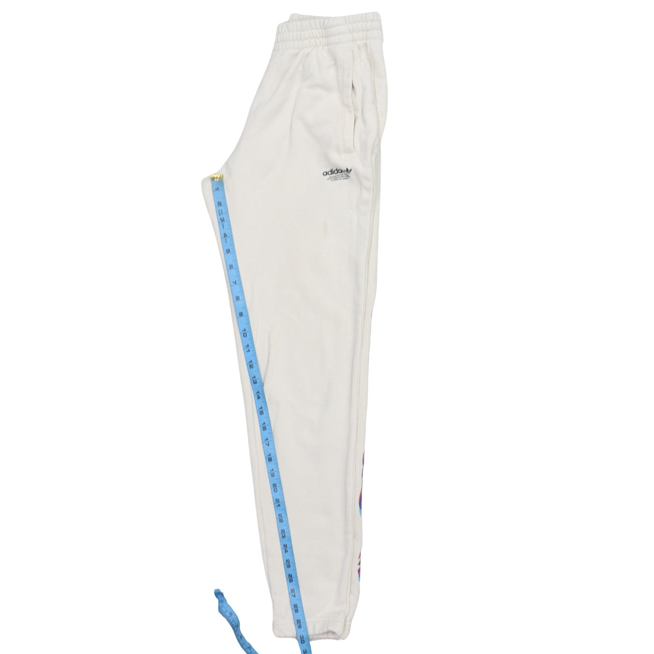 adidas Womens White XS Jogger Sweatpants with Colourful Logo