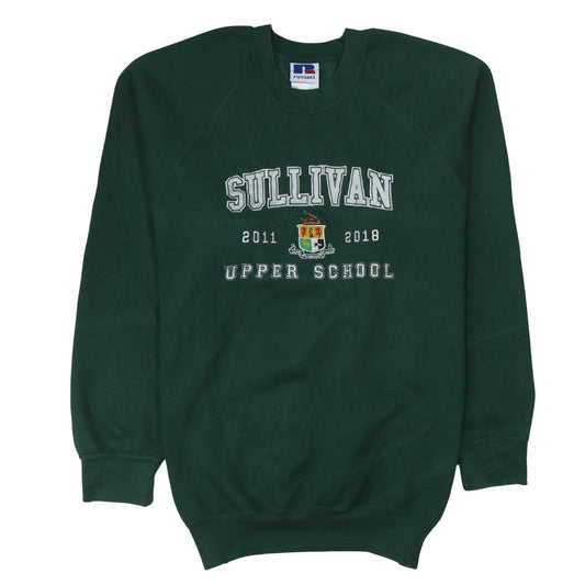 Russell Mens Green Embroidered Sullivan Upper School Sweatshirt M