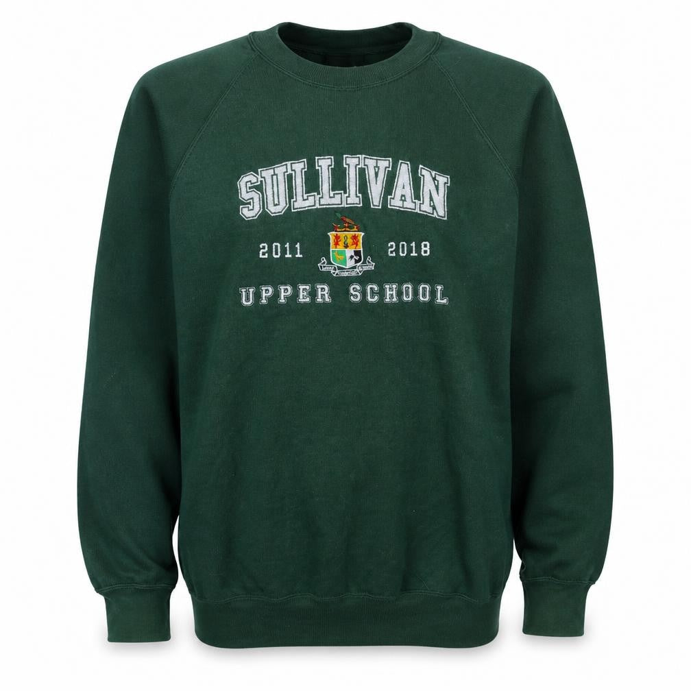 Russell Mens Green Embroidered Sullivan Upper School Sweatshirt M