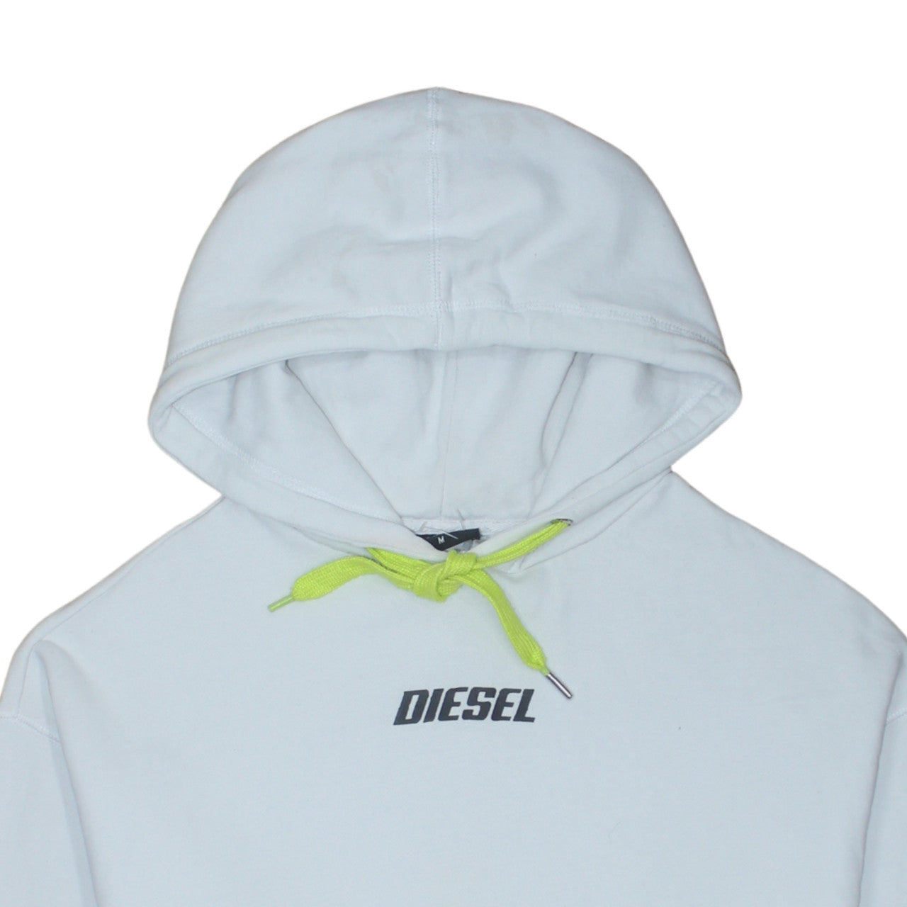 Diesel Mens White Hoodie M Pullover Fleece Logo Hooded Sweatshirt