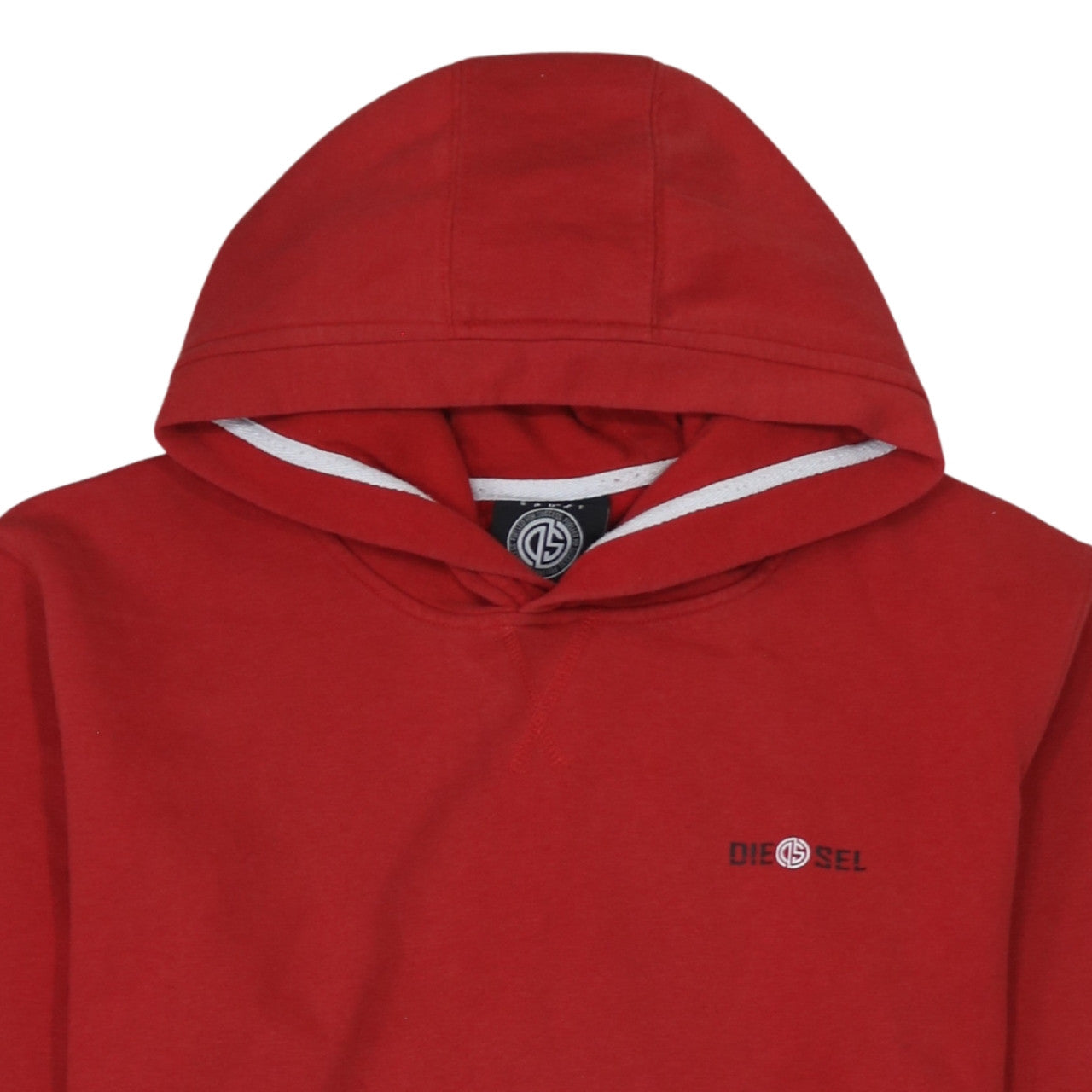 Diesel Men’s Red Pullover Hoodie Sweatshirt Large Logo Fleece