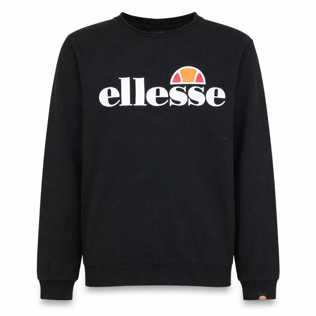 Ellesse Boys Black 13-14 Years Pullover Sweatshirt Crew Neck Logo Print