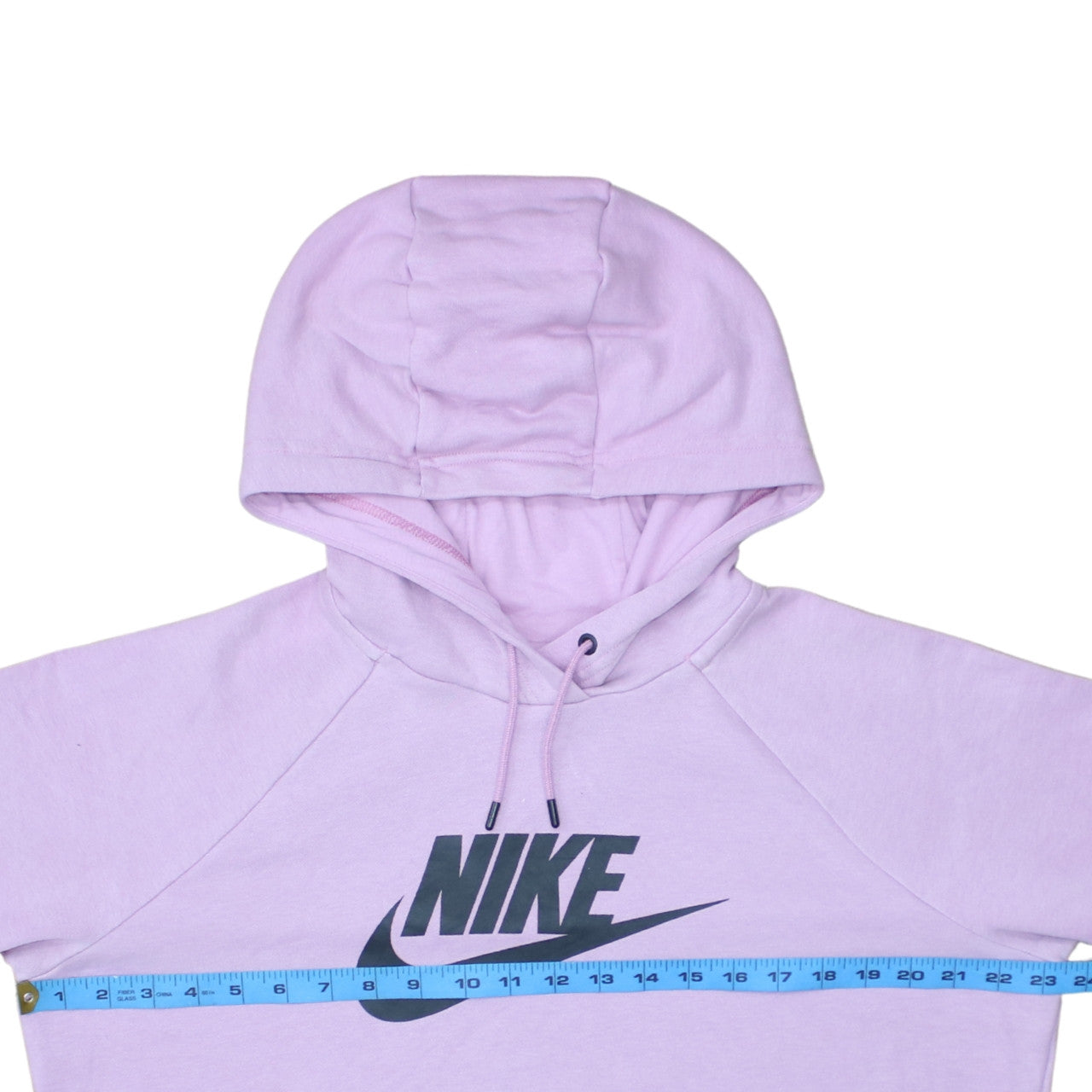 Nike Womens Lilac Pullover Hoodie Size L Logo Print Cotton Blend