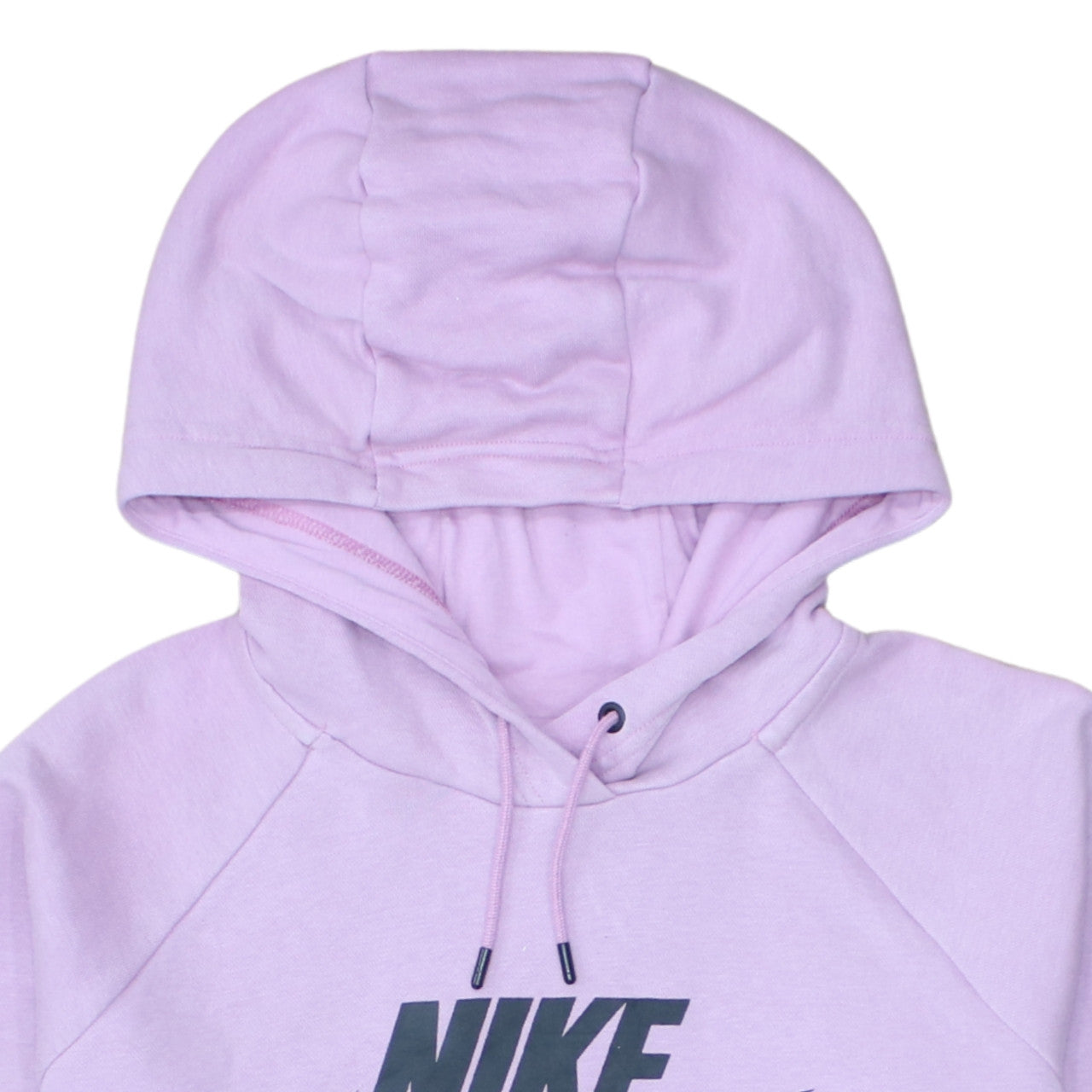 Nike Womens Lilac Pullover Hoodie Size L Logo Print Cotton Blend