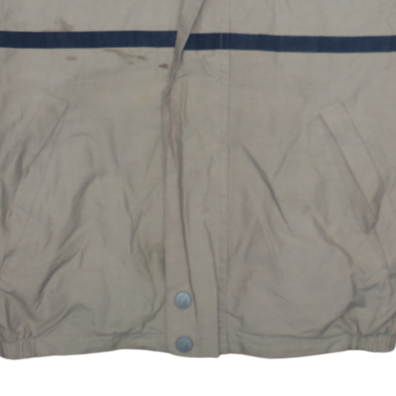 Nautica Men's Beige Windbreaker Jacket L Hooded Full Zip Fleece Lined