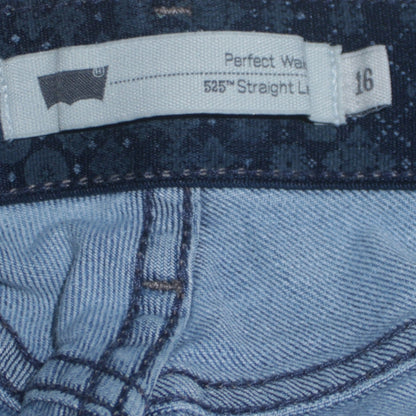 Additional view of Levi's women’s blue 525 straight leg jeans, size UK 16, regular denim