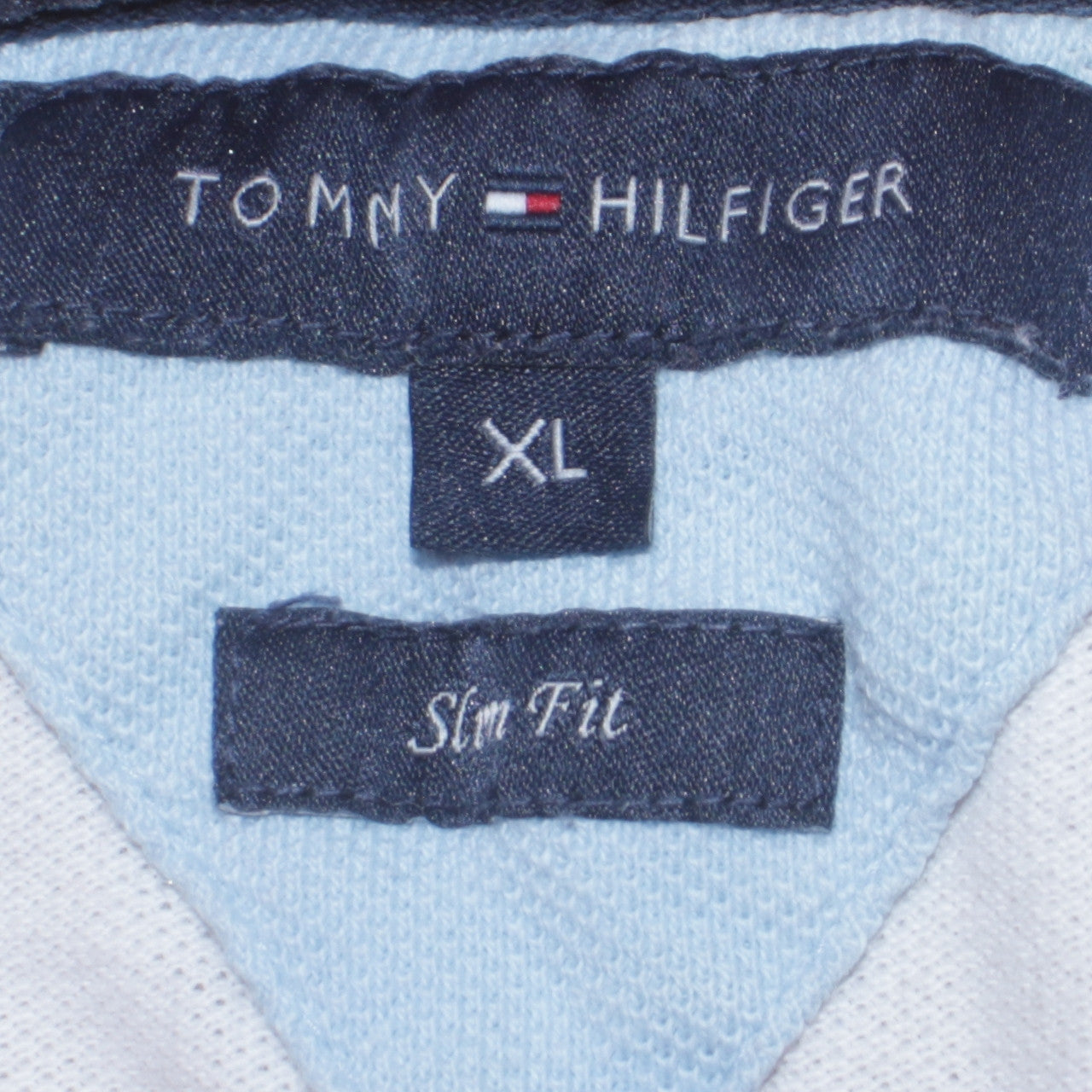 Tommy Hilfiger Men's White Red Striped Slim Fit Polo Shirt XL