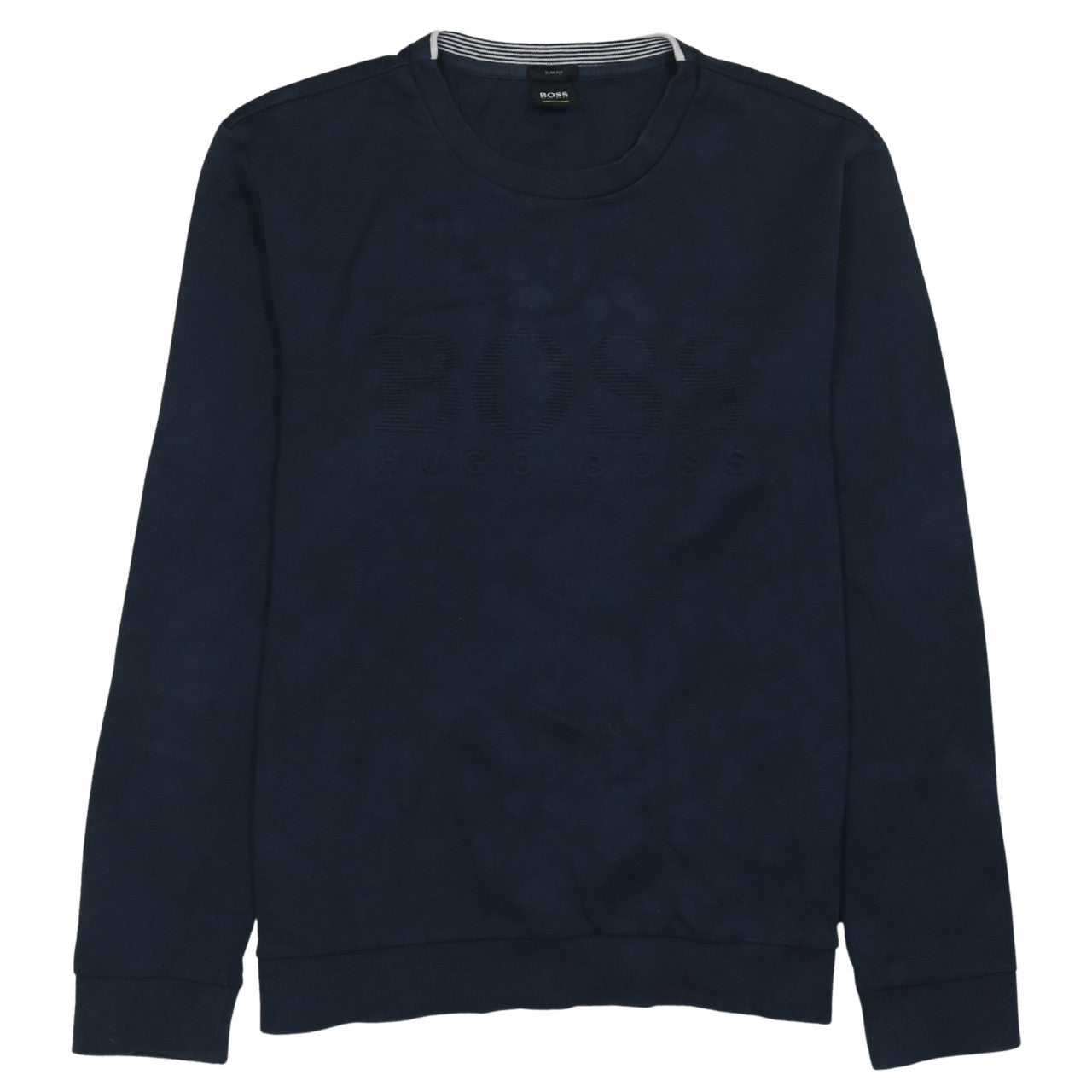 Hugo Boss Men's Blue Slim Fit Crew Neck Logo Sweatshirt XL