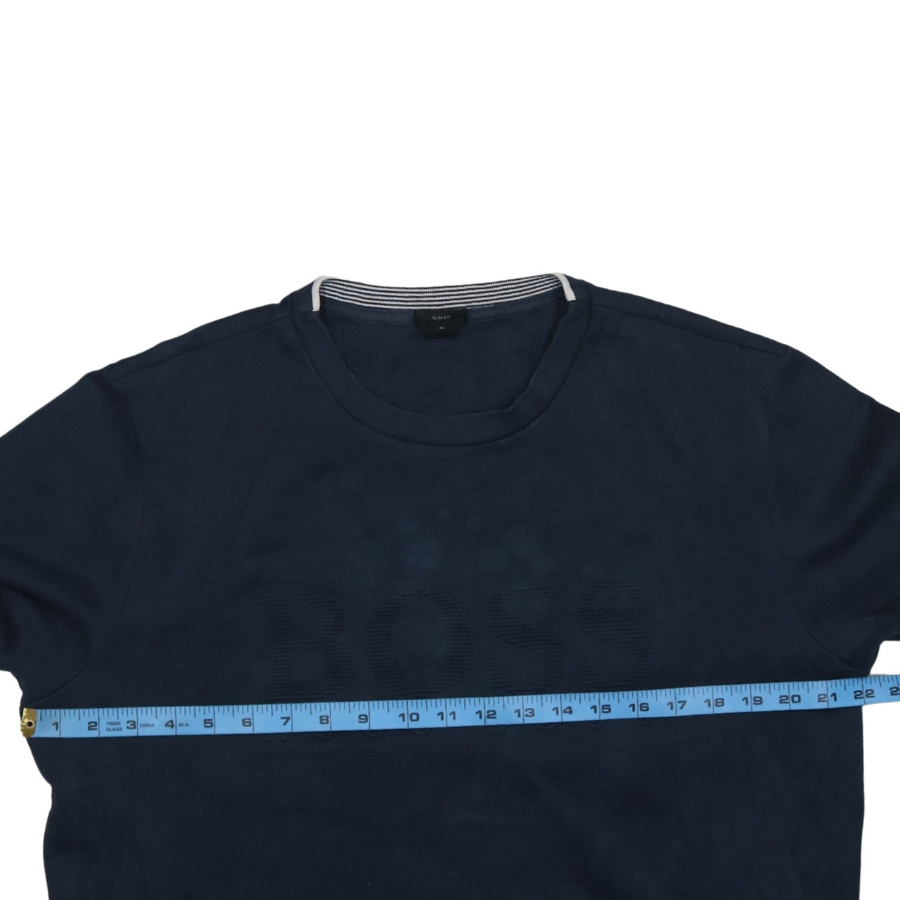 Hugo Boss Men's Blue Slim Fit Crew Neck Logo Sweatshirt XL