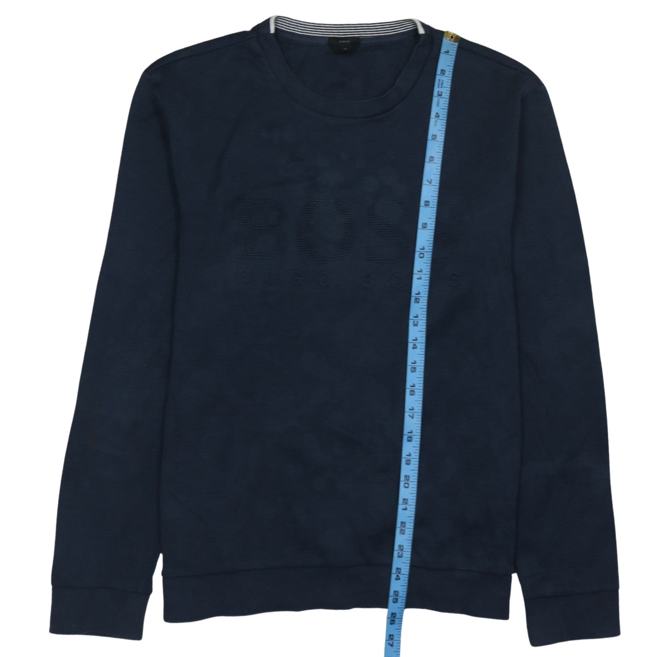 Hugo Boss Men's Blue Slim Fit Crew Neck Logo Sweatshirt XL