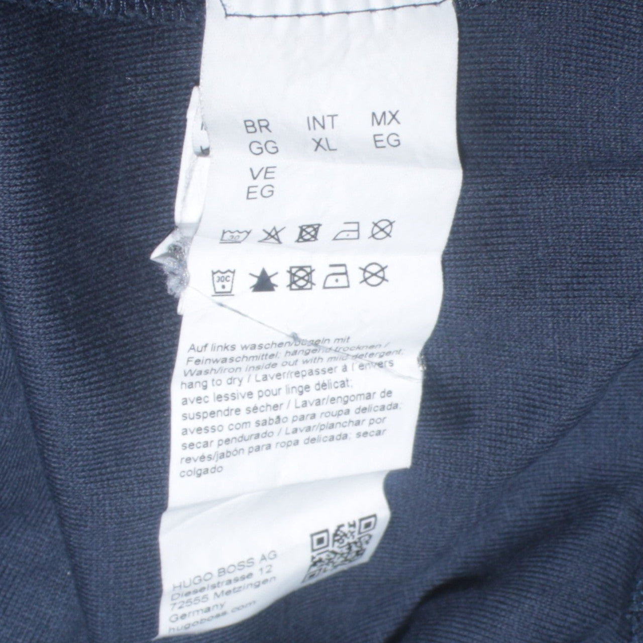 Hugo Boss Men's Blue Slim Fit Crew Neck Logo Sweatshirt XL