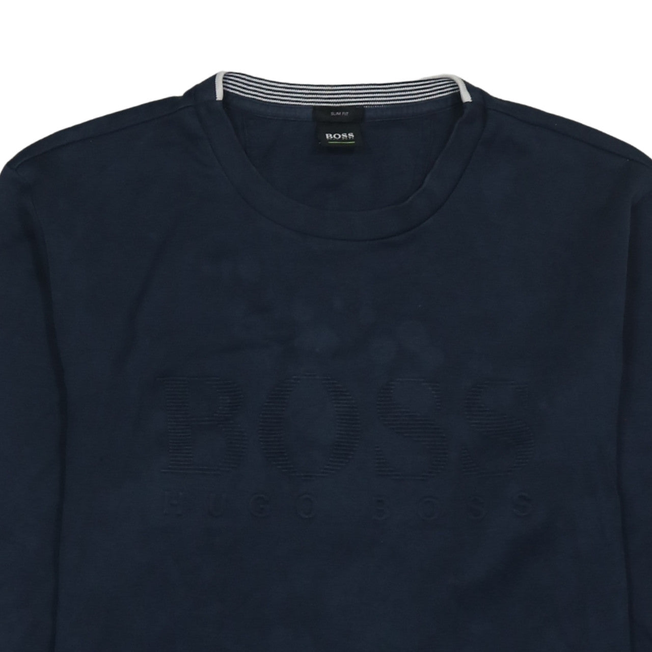 Hugo Boss Men's Blue Slim Fit Crew Neck Logo Sweatshirt XL