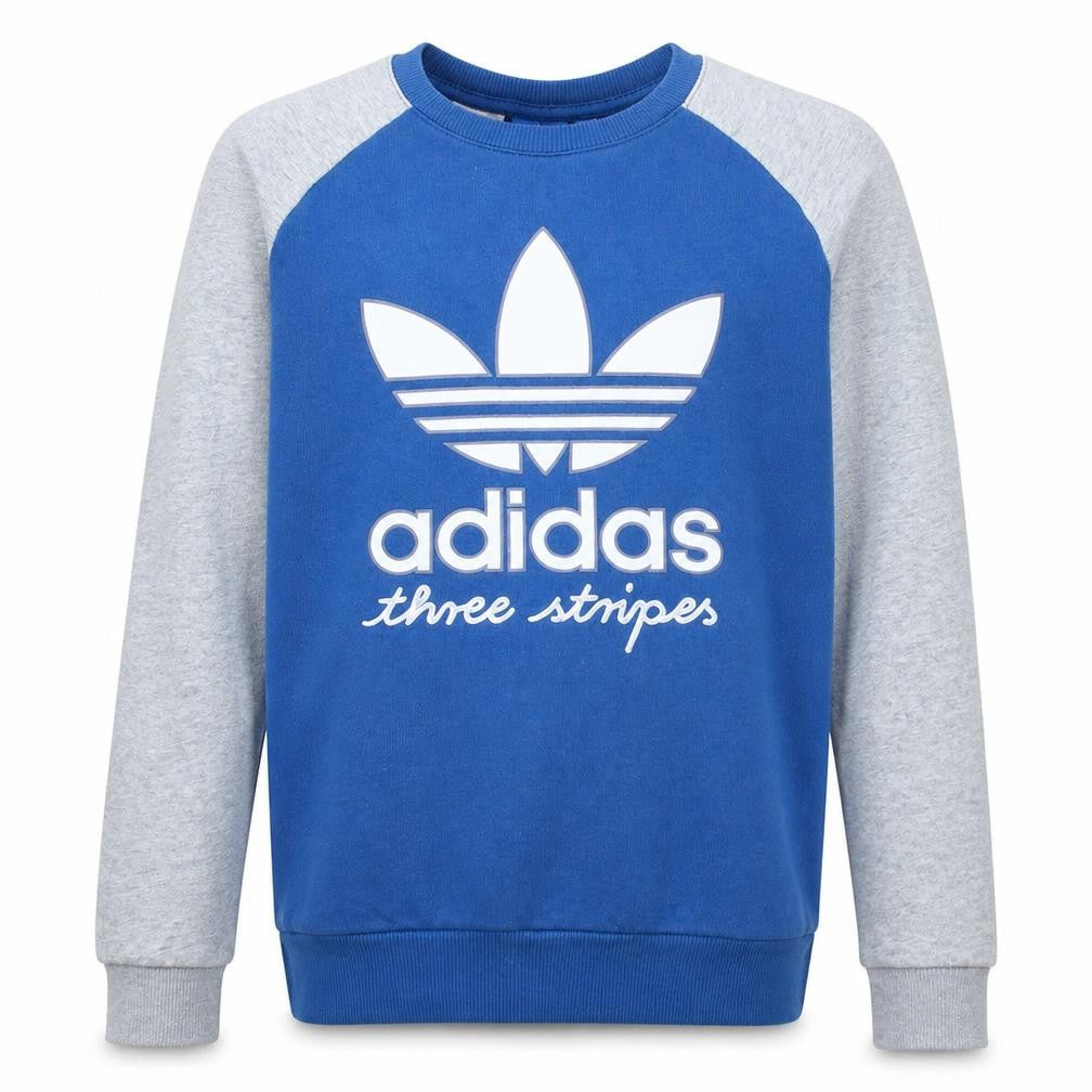 Adidas Boys Blue Crew Neck Pullover Sweatshirt Size 14 Years