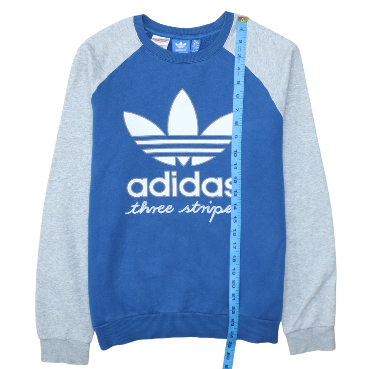Adidas Boys Blue Crew Neck Pullover Sweatshirt Size 14 Years