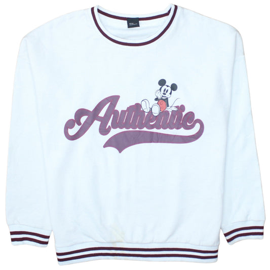 Disney Pep&Co Women's White Mickey Mouse Authentic Sweatshirt L 16-18