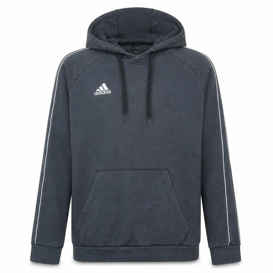 Adidas Mens Black Pullover Hoodie L Logo Fleece Sportswear
