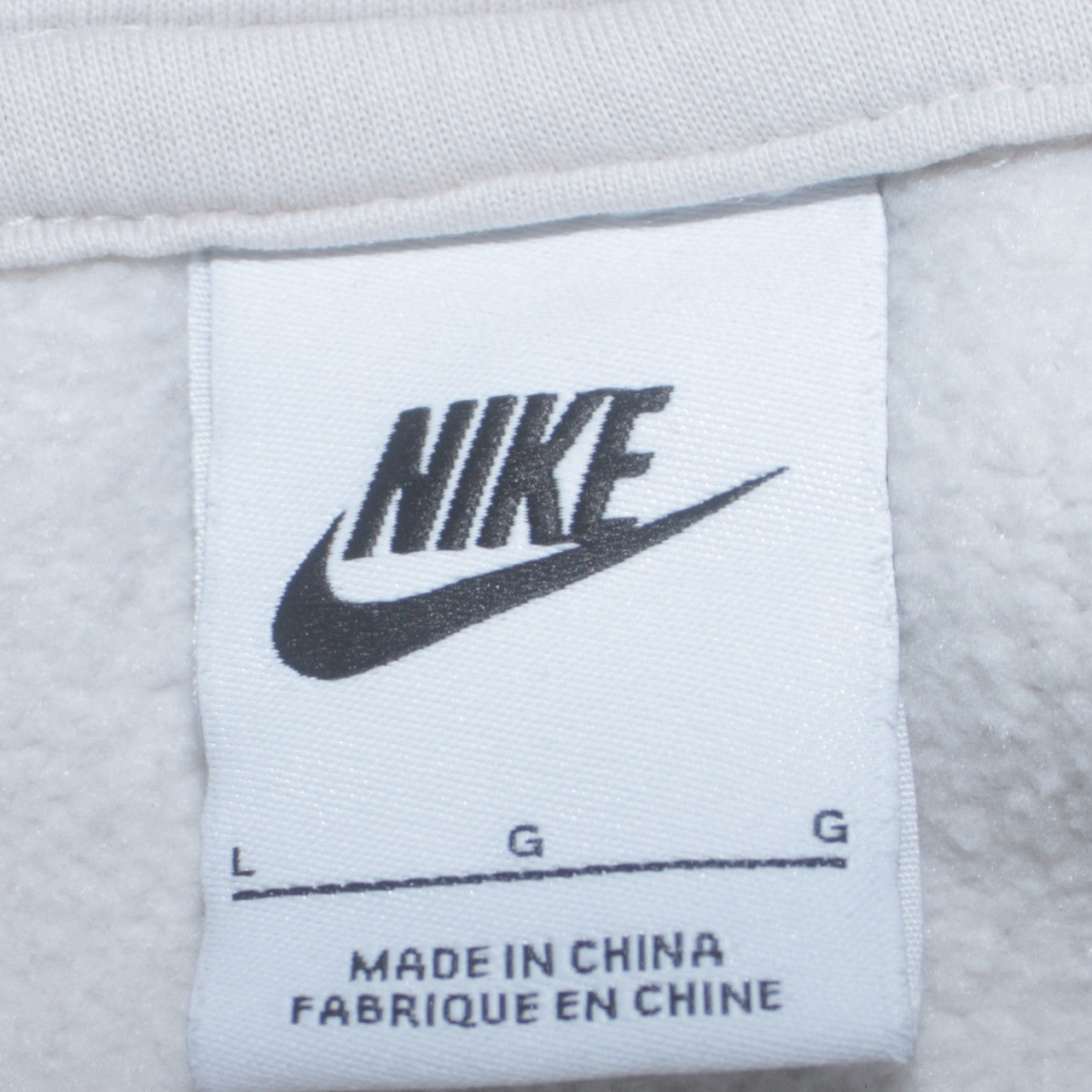 Nike Men's White Pullover Hoodie Long Sleeve Fleece Size L
