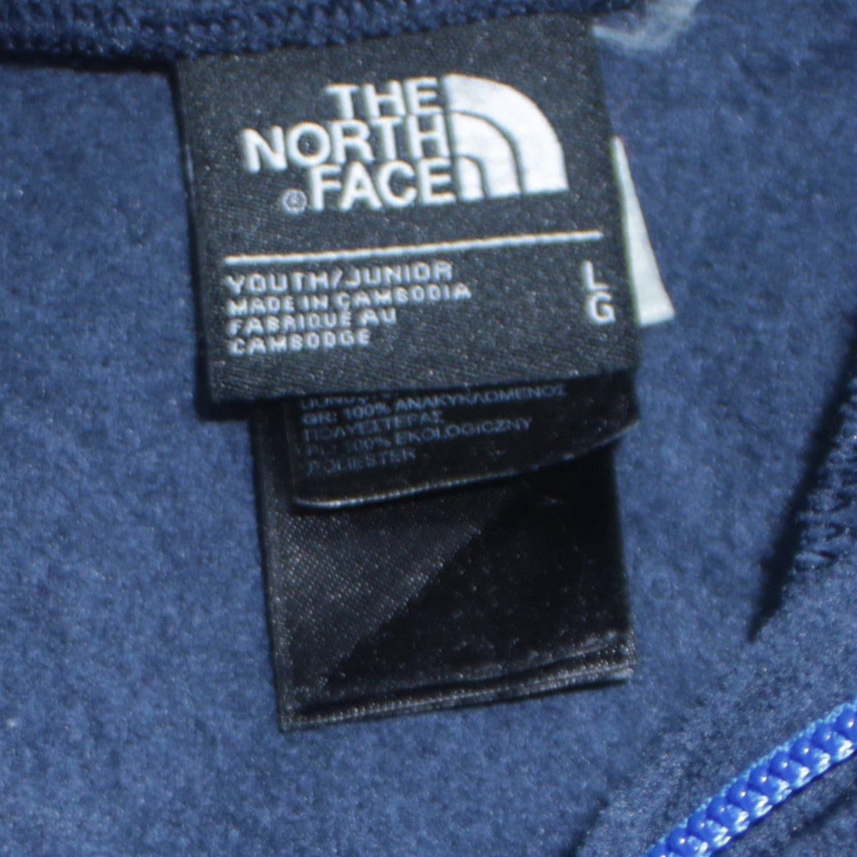 The North Face Boys Blue Fleece 1/4 Zip Pullover Sweatshirt Size L