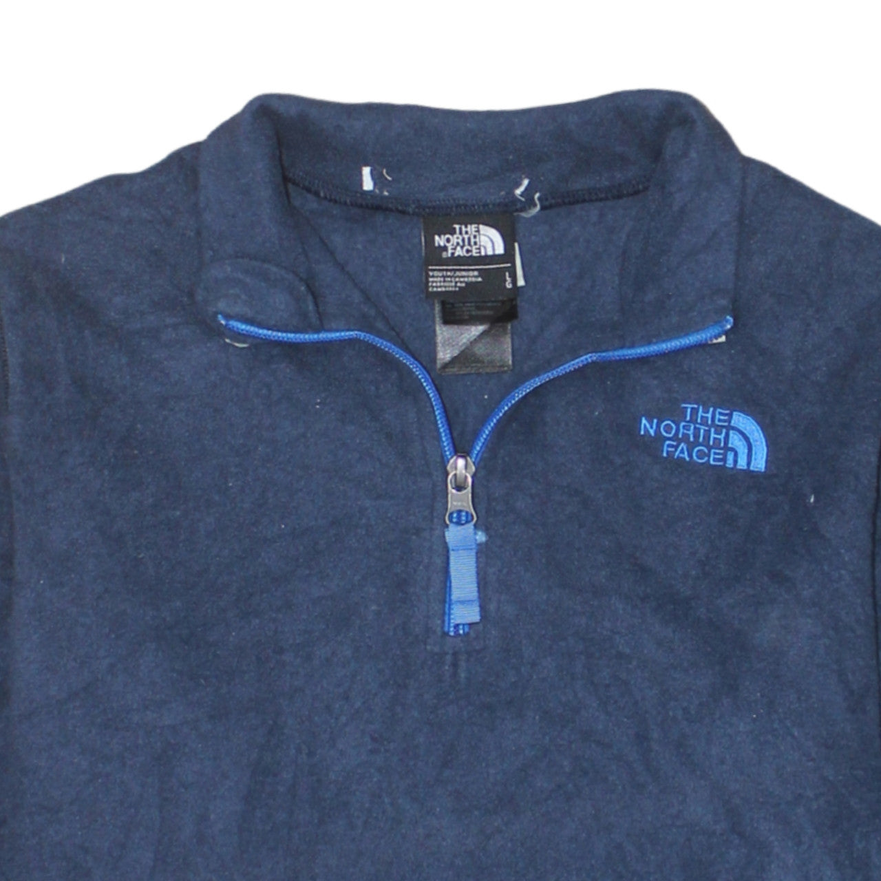 The North Face Boys Blue Fleece 1/4 Zip Pullover Sweatshirt Size L