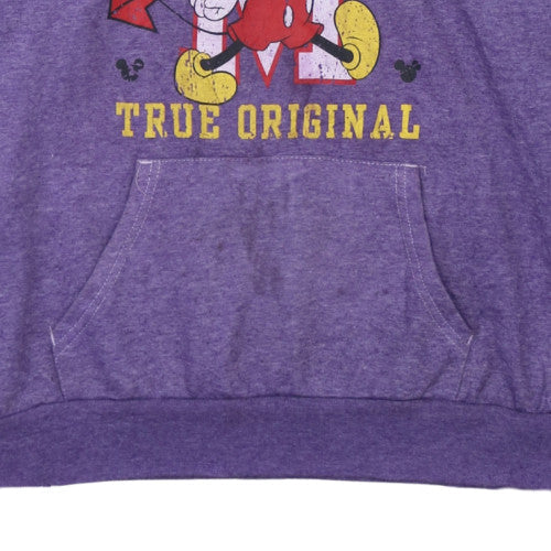 Disney Women Purple Mickey Graphic Pullover Hoodie M
