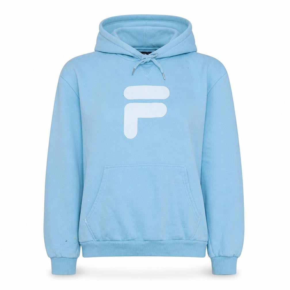 Fila Womens Blue Pullover Hoodie Size M Logo Casual Sweatshirt