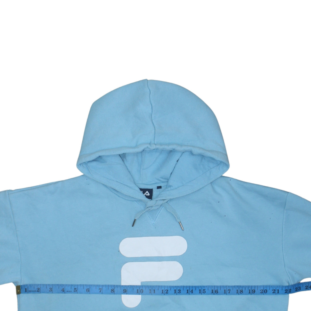 FILA Womens Blue Pullover Hoodie Size M Logo Casual Sweatshirt