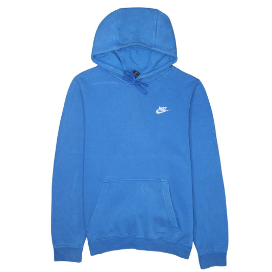 Nike Men Blue Pullover Hoodie Small Fleece Logo Sportswear