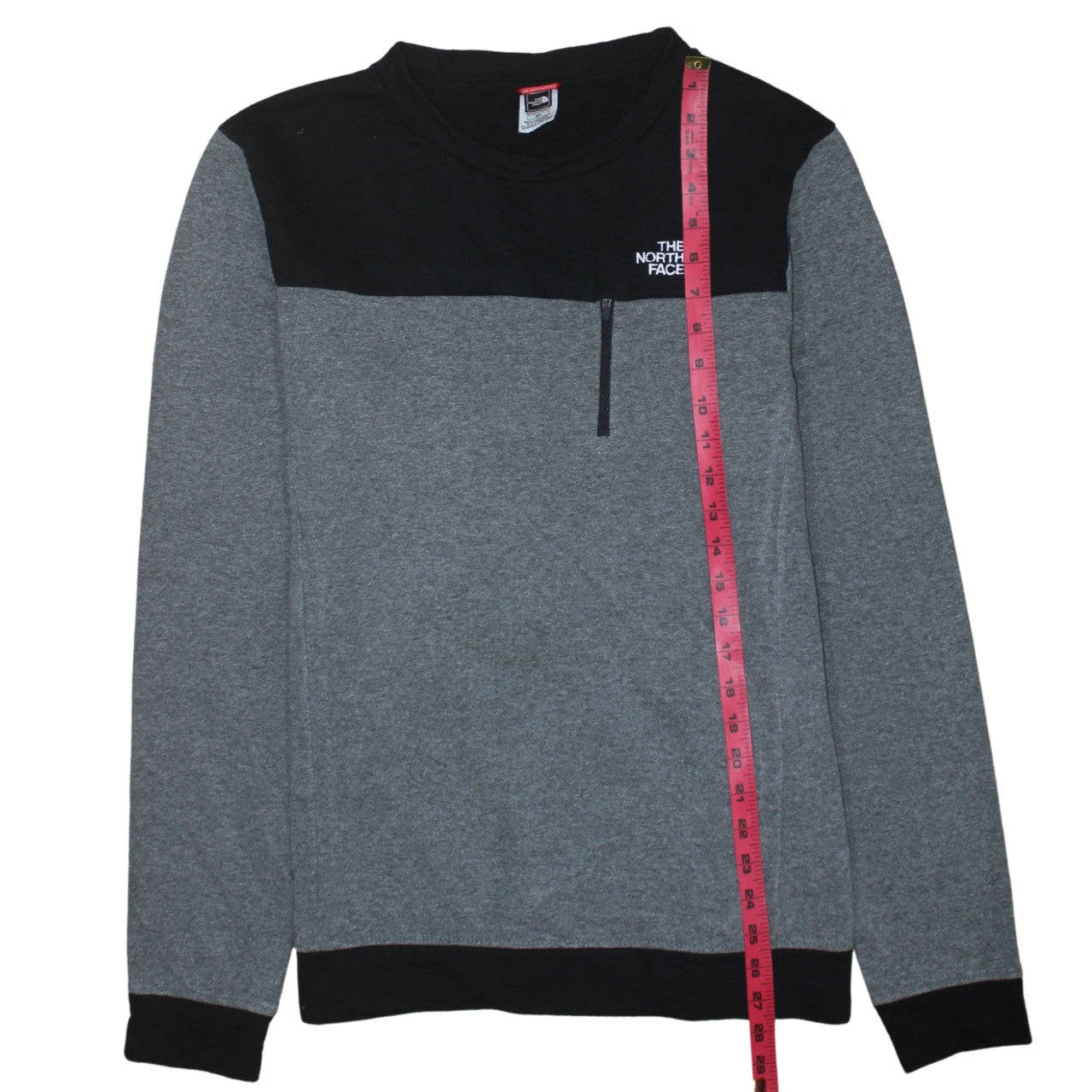 The North Face Men's Grey Black 1/4 Zip Fleece Sweatshirt Size S