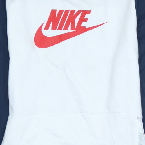 Nike Boys White Blue Logo Crew Neck Sweatshirt XL 13-15 Years