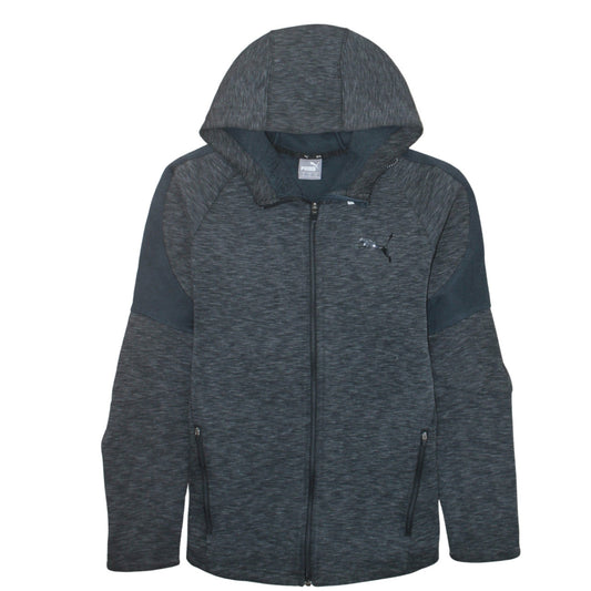Puma Men's Grey Full Zip Hoodie M Lightweight Sportswear