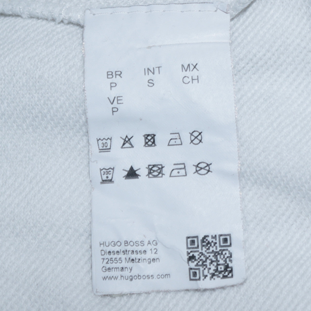 Hugo Boss Men's White Slim Fit Crew Neck Logo Sweatshirt S