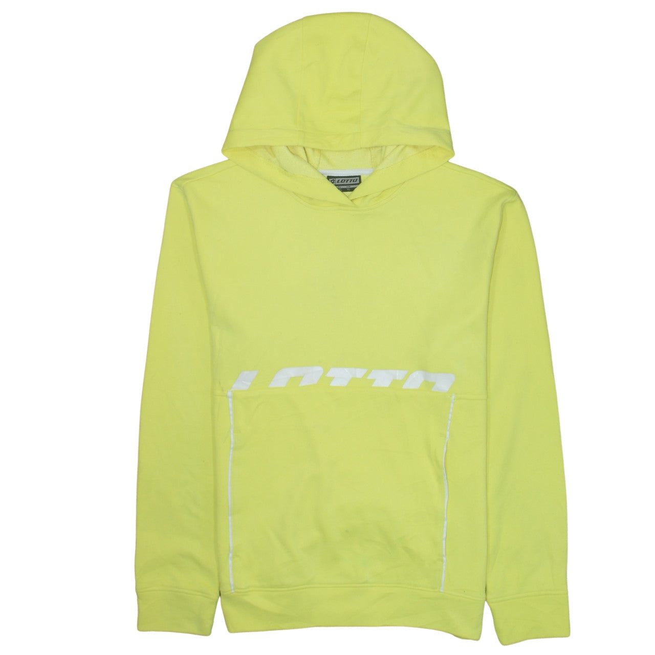Lotto Men’s Yellow Pullover Hoodie 2XL Graphic Logo Sportswear