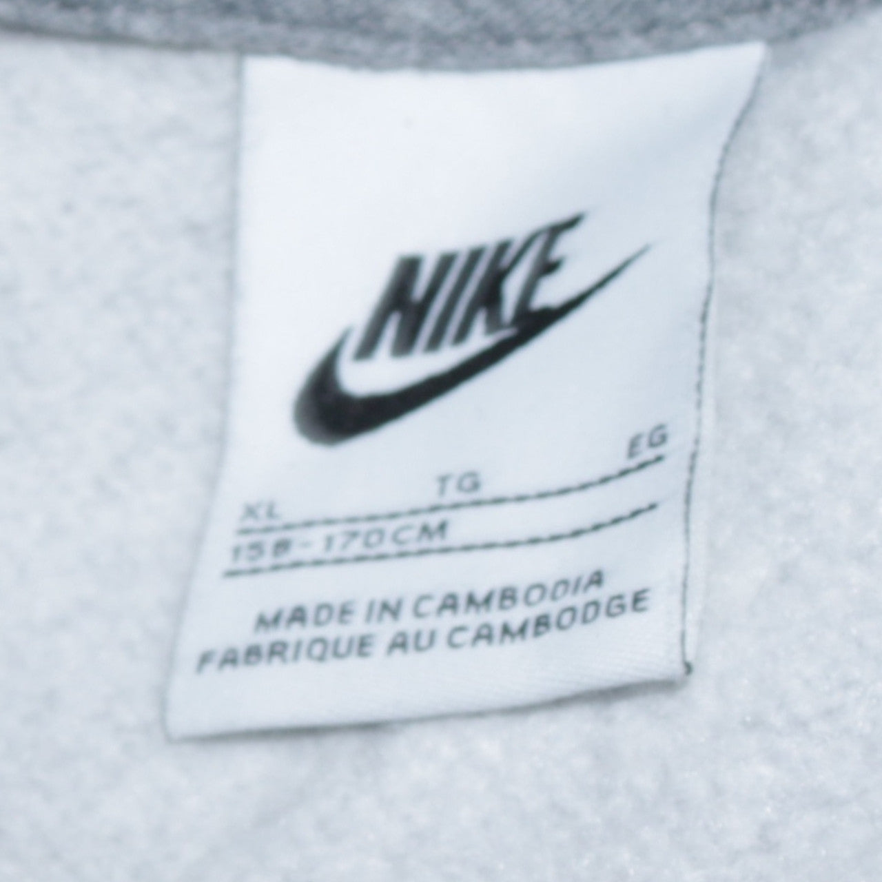 Nike Boys Grey Pullover Hoodie XL 158-170cm Cotton Blend Logo Sweatshirt